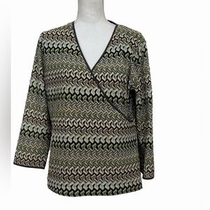 Jones New York Women's Top Criss-cross Long Sleeve Size Tag Missing See Descrip